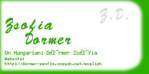 zsofia dormer business card
